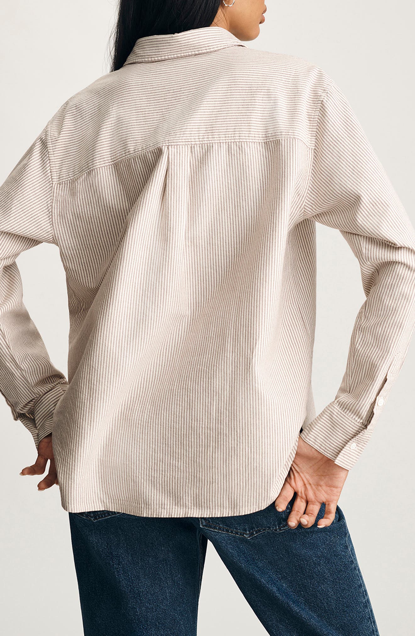 Stripe Cotton Button-Up Shirt - image 2