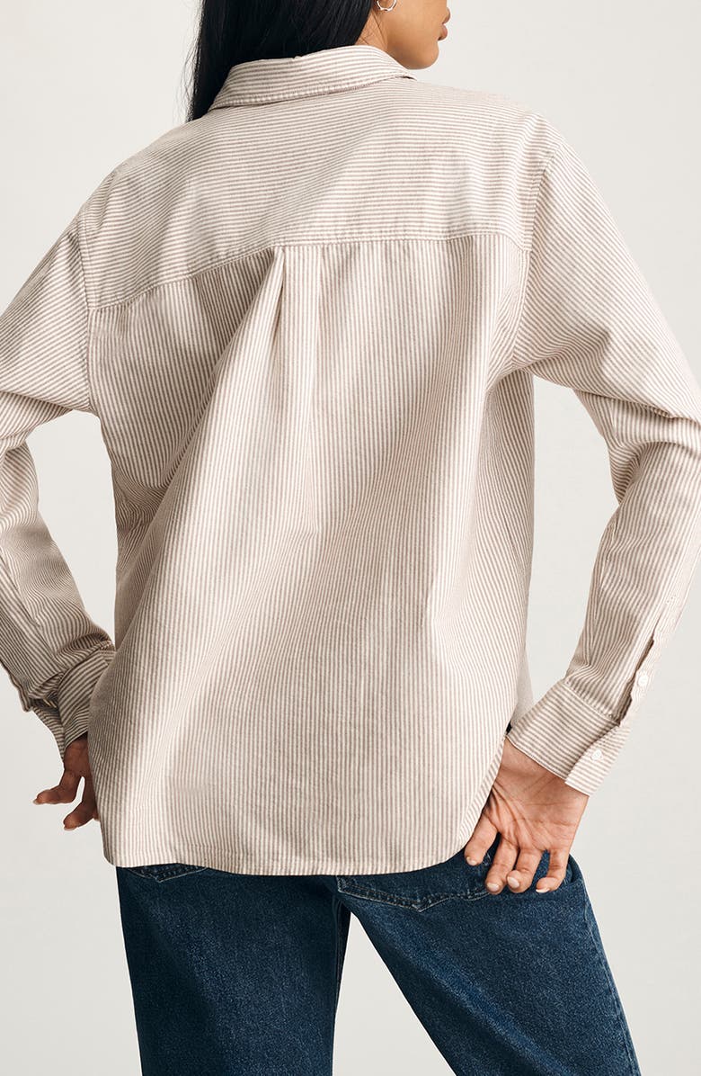 Mavi Jeans Stripe Cotton Button-Up Shirt, Alternate, color, Burgundy Striped