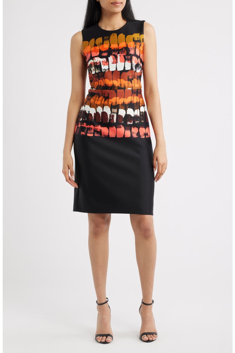 Print Sleeveless Sheath Dress, Main, color, ANNE BLACK MULTI