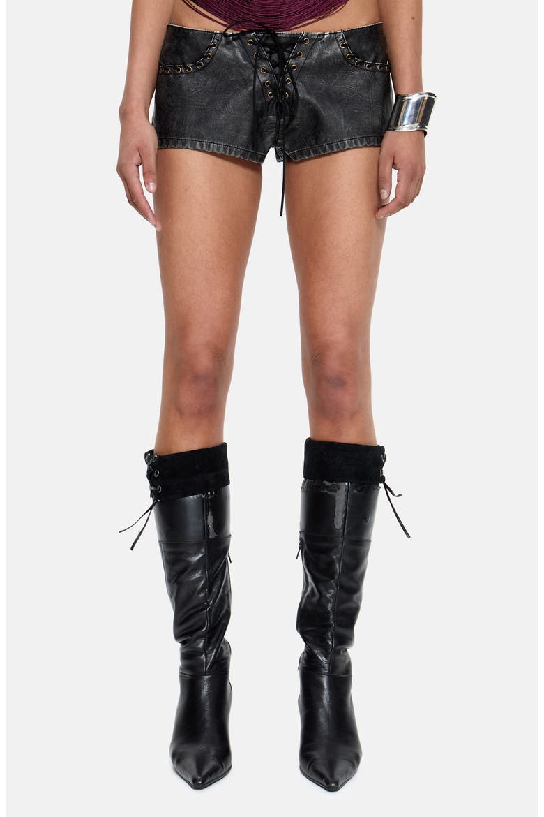Vaca Whipstitch Faux Leather Mini Shorts (Women) | Nordstrom