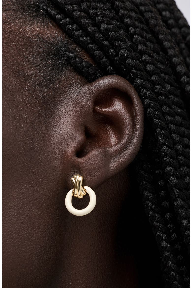 Remi Stud Drop Earrings, Alternate, color, GOLD / WHITE