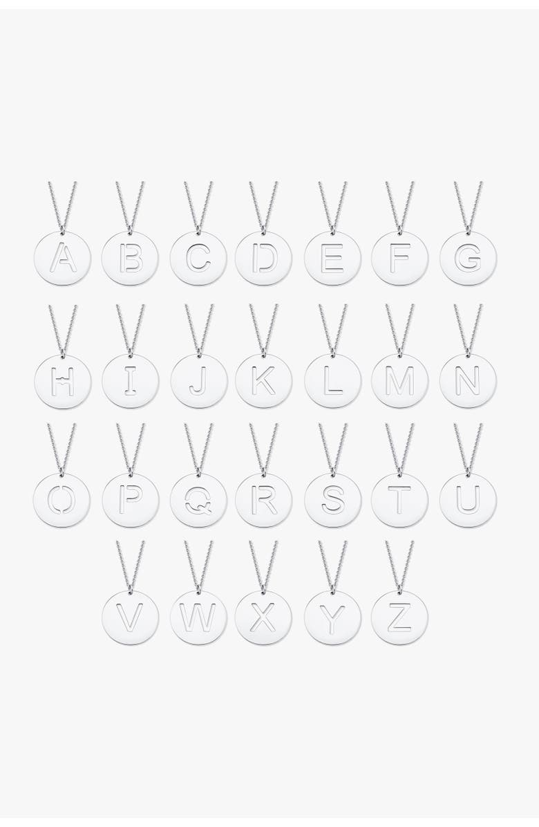 Oradina Say My Name Initial Pendant Necklace in Sterling Silver, Alternate, color, Letter X, Silver