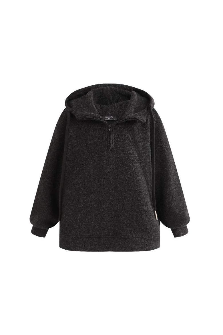 Half-Zip Hooded Sweatshirt, Main, color, Grey