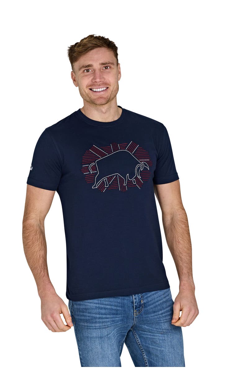 Raging Bull Outburst Union Jack Bull T-Shirt, Alternate, color, Navy