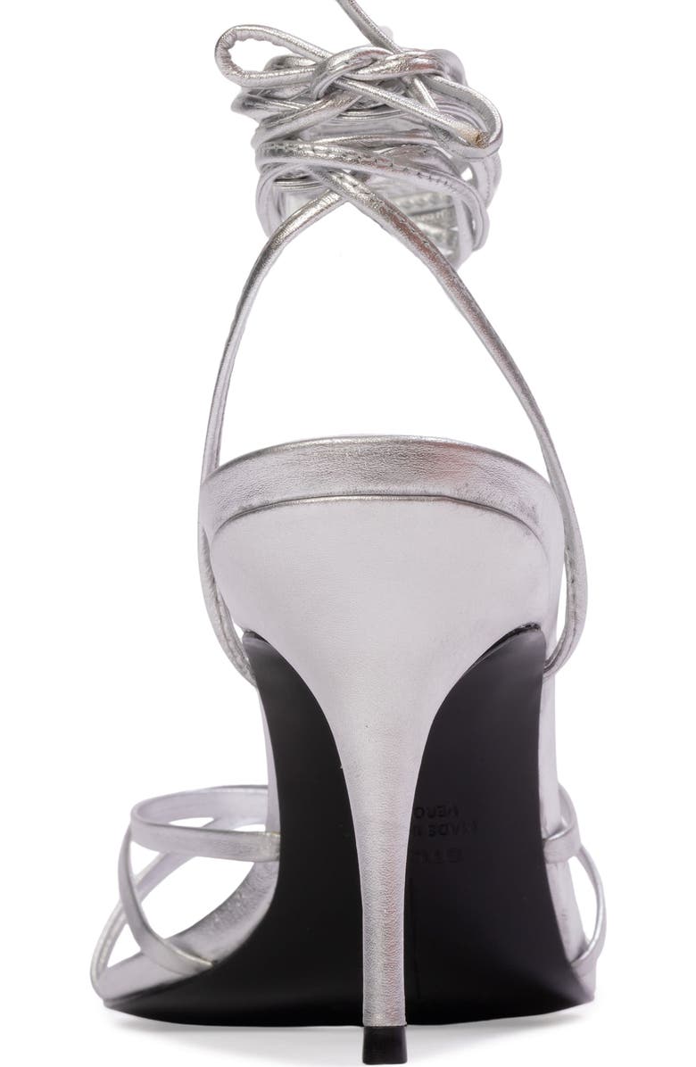 BLACK SUEDE STUDIO Tally 80 Sandal, Alternate, color, Silver Metallic Leather