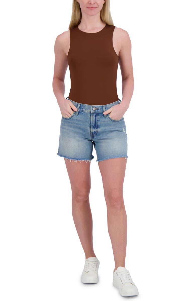 Lucky Brand '90s Frayed Denim Midi Shorts, Alternate, color, 