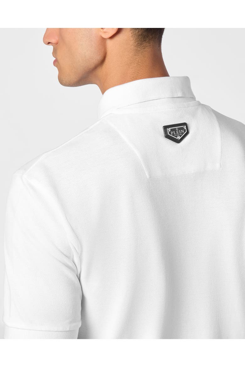 Pique Polo Shirt Ss Skull&Amp;Bones Men, Alternate, color, white