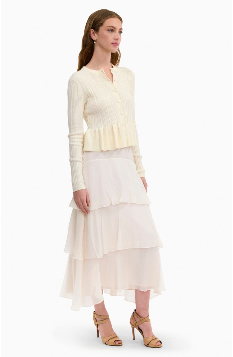 Rebecca Taylor Boucle Knit Cardigan, Alternate, color, Ivory