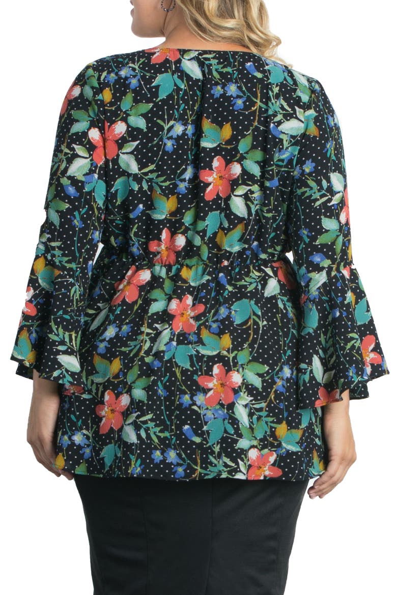 Ava Bell Sleeve Top, Alternate, color, POPPY POLKA DOTS