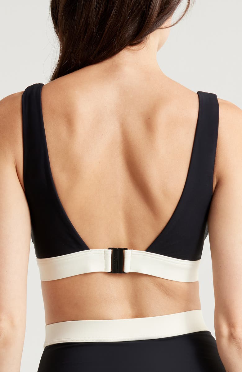 BONDI BORN Lya Colorblock Bikini Top, Alternate, color, Black Contrast