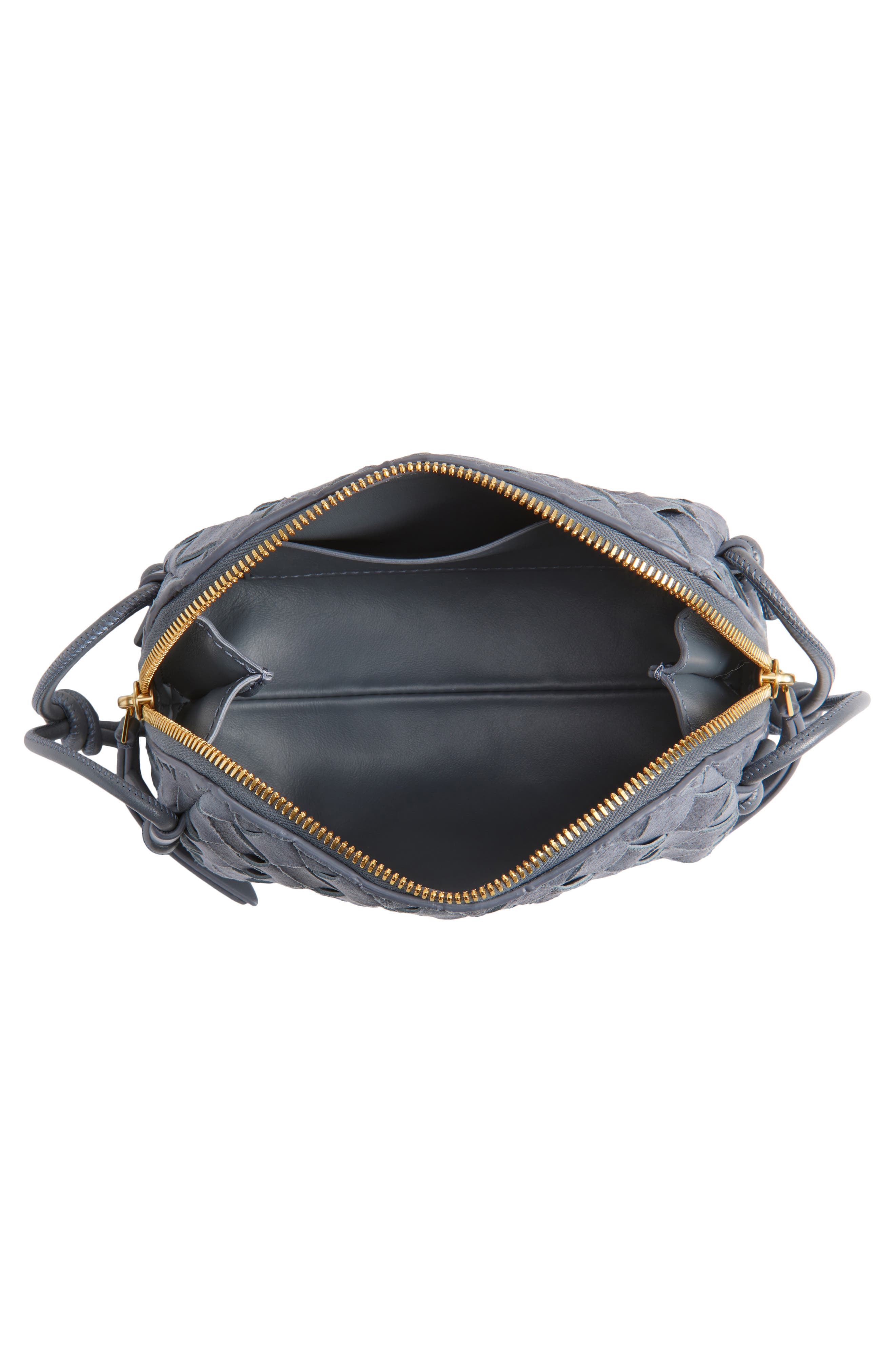 Bottega Veneta Concert Intrecciato Suede Crossbody Bag, Alternate, color, Cloudy Indigo