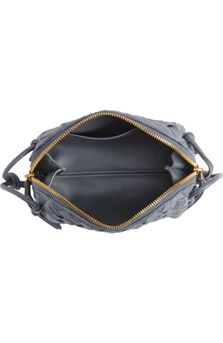 Bottega Veneta Concert Intrecciato Suede Crossbody Bag, Alternate, color, Cloudy Indigo