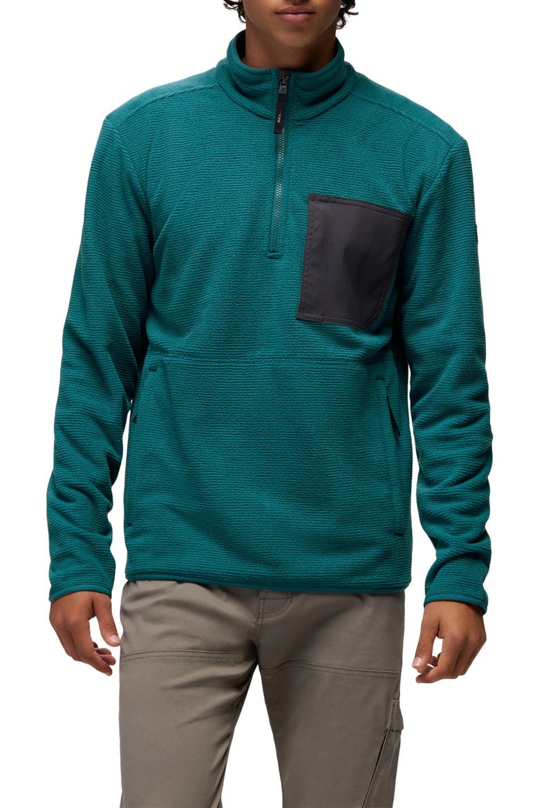 Stretch Zion Fleece Quarter Zip Pullover, Main, color, BLUE CORAL