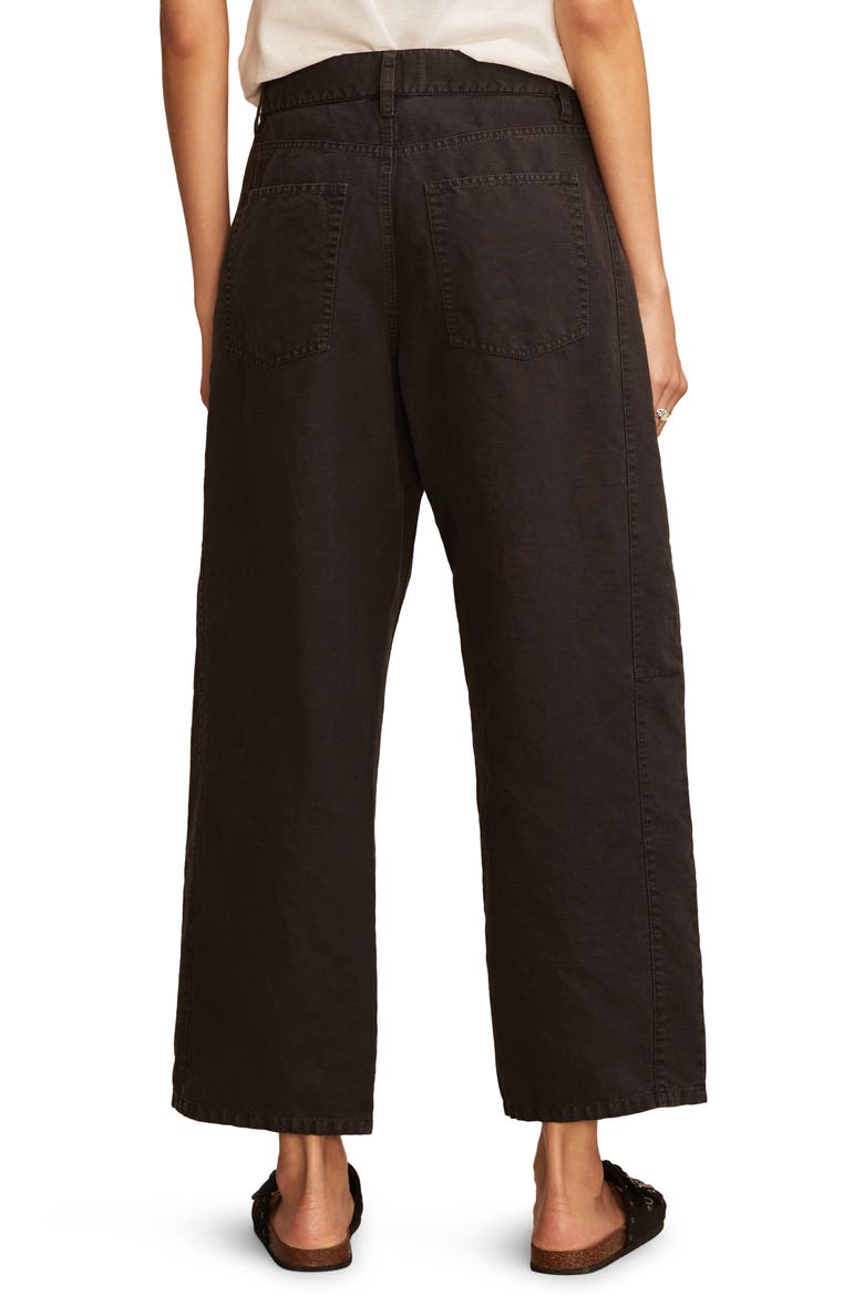 Linen Blend Ankle Barrel Leg Pants, Alternate, color, METEORITE