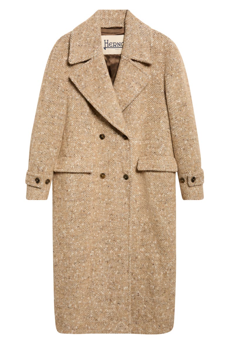 Alpaca Blend Herringbone Trench Coat, Alternate, color, 2113 CAMEL