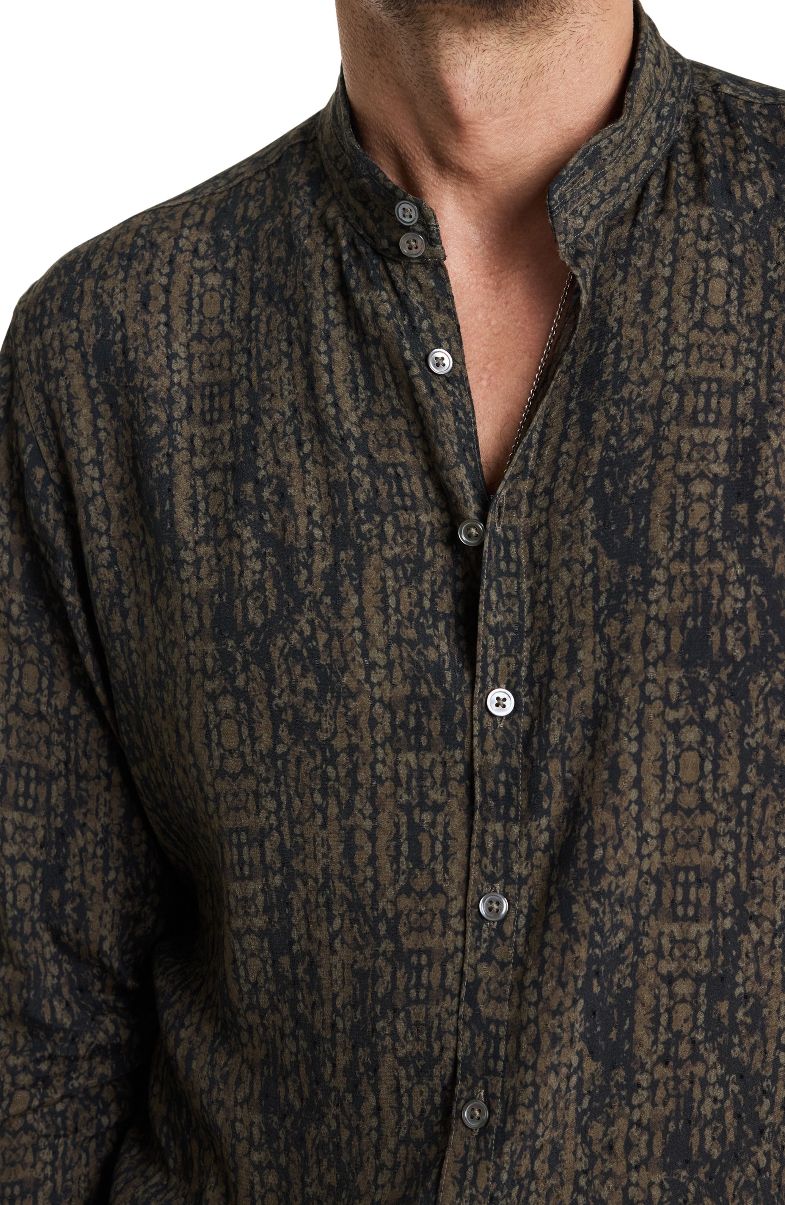 Double Band Collar Button-Up Shirt - image 2