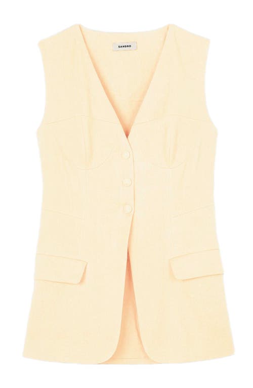 Sandro Sleeveless Jacket In Ecru