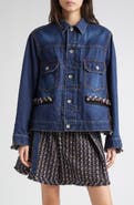 Sacai Mixed Media Denim & Tweed Trucker Jacket