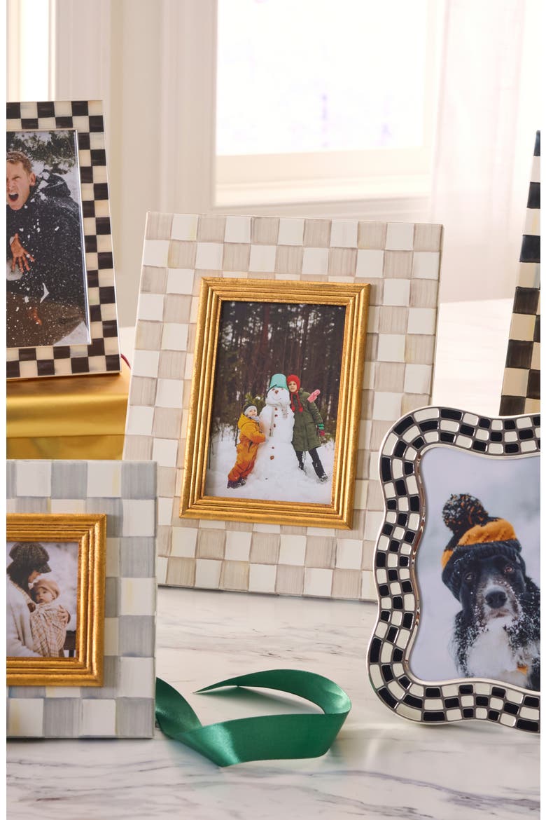 Mocha Check Enameled Steel 4 x 6-Inch Picture Frame, Alternate, color, MOCHA