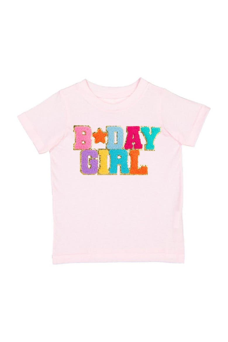 Birthday Girl Patch Short Sleeve T-Shirt, Main, color, Ballet Pink