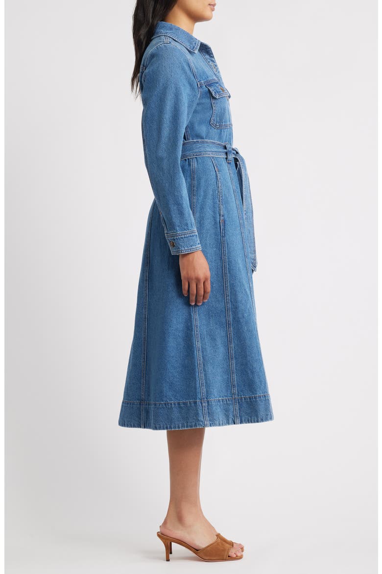 blair long sleeve denim maxi dress AllSaints BLAIR DRESS - Denim dress - washed black/black denim