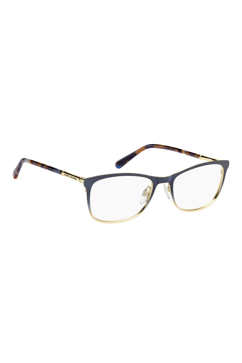 53mm Rectangular Optical Glasses, Alternate, color, MATTE BLUE GOLD