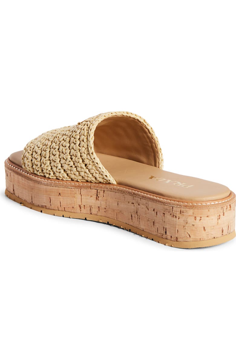 Prada Raffia Platform Slide Sandal, Alternate, color,