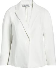 KASPER One-Button Seamed Waist Blazer