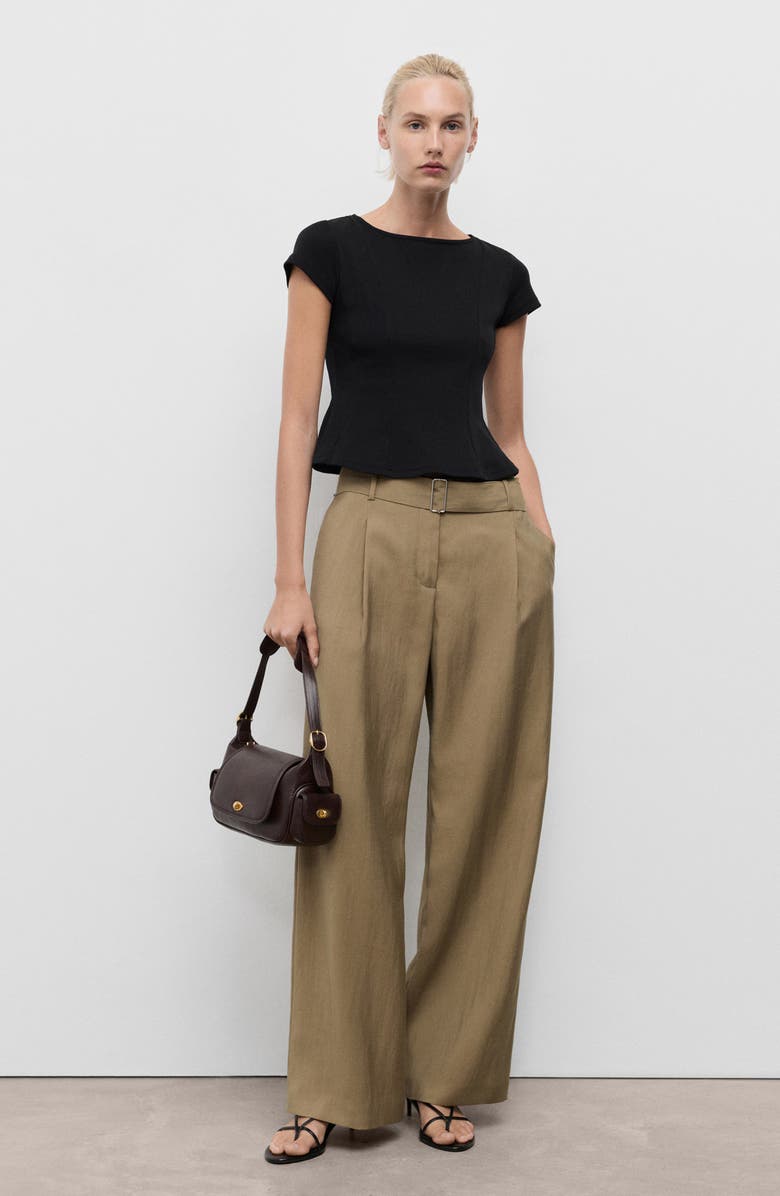 MANGO A-Line Cotton T-Shirt, Alternate, color, Black