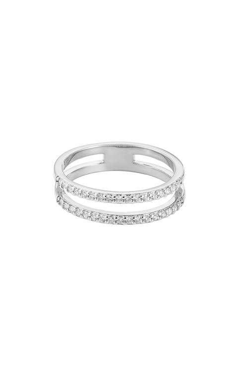 Cubic Zirconia Double Band Ring