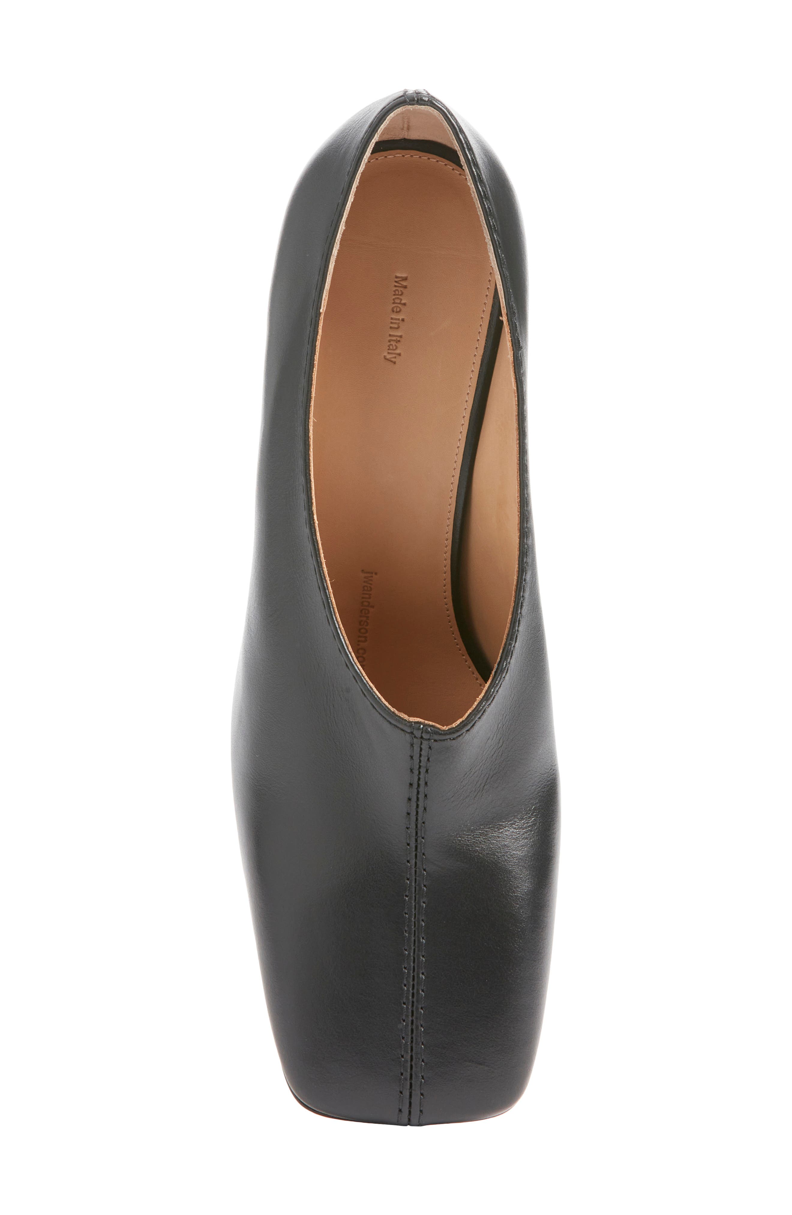 JW Anderson Stitch Chain Heel Square Toe Pump, Alternate, color, Black 999