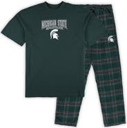 PROFILE Men's Profile Green Michigan State Spartans Big & Tall 2-Pack T-Shirt & Flannel Pants Set