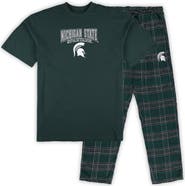 PROFILE Men's Profile Green Michigan State Spartans Big & Tall 2-Pack T-Shirt & Flannel Pants Set