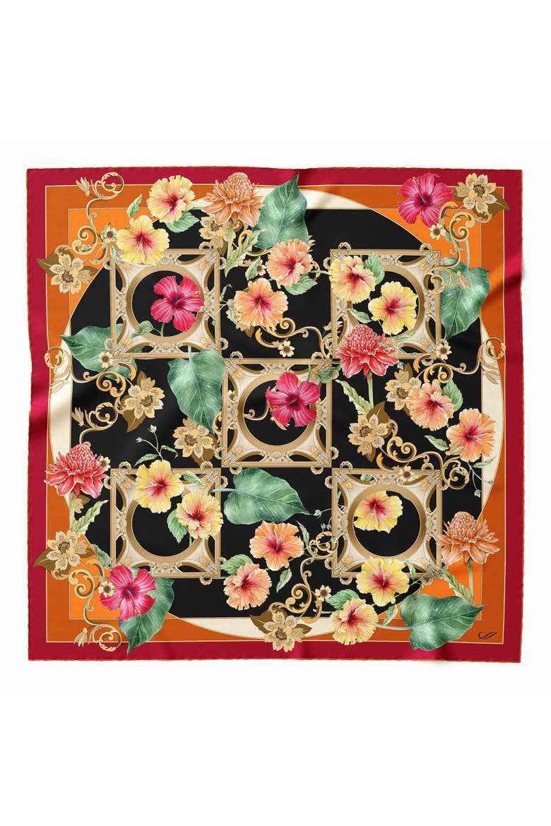 Ibisco - Silk Foulard for Women, Main, color, Multicolored