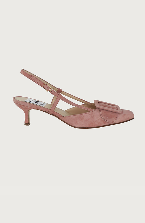 Andrea Carrano Shoes Mia Slingback Kitten Heel In Pink