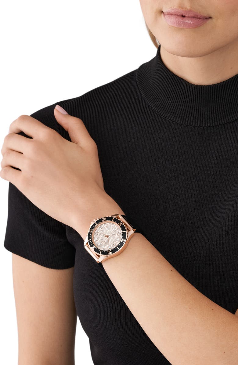 Michael Kors Everest Crystal Silicone Strap Watch, 43mm, Alternate, color, 