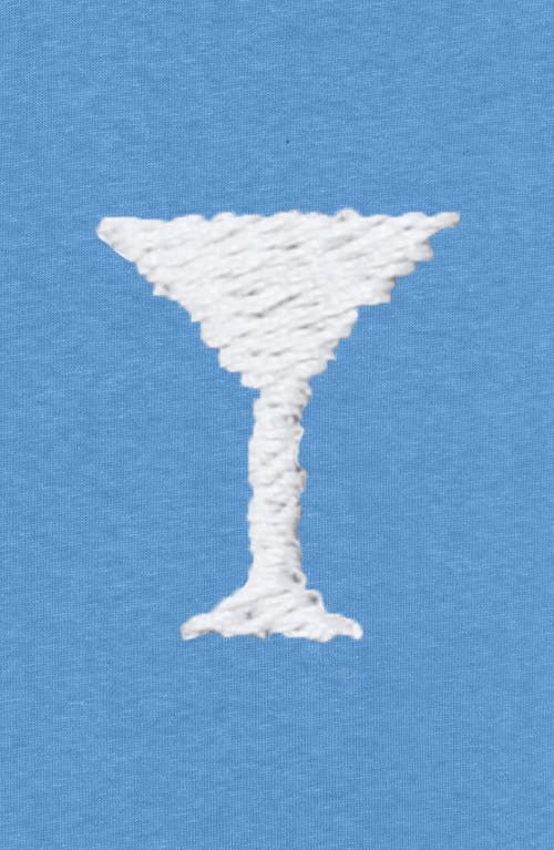Dalix Mens Lil Martini Midweight Garment Dye Tee In Blue