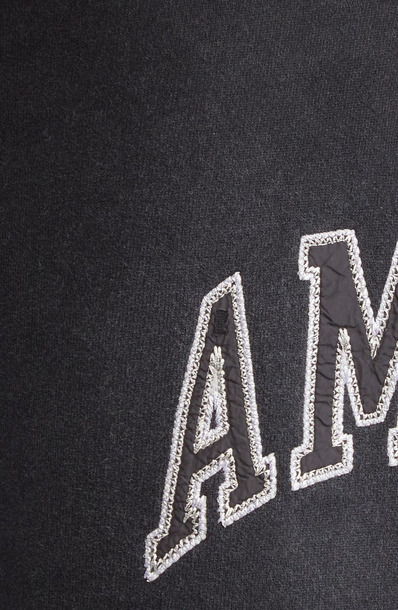 AMIRI Collegiate Cutoff Cotton Fleece Shorts, Alternate, color, Black