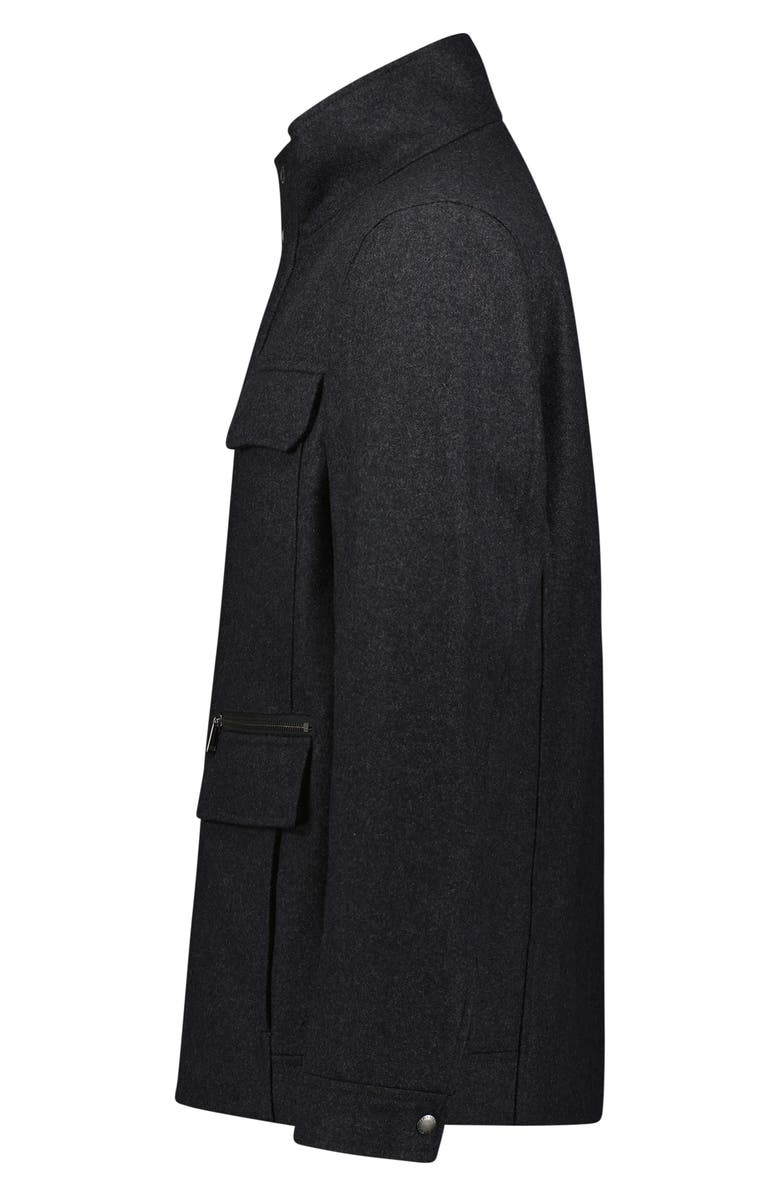 Cole Haan Signature Melton Wool Blend Field Coat, Alternate, color, Charcoal