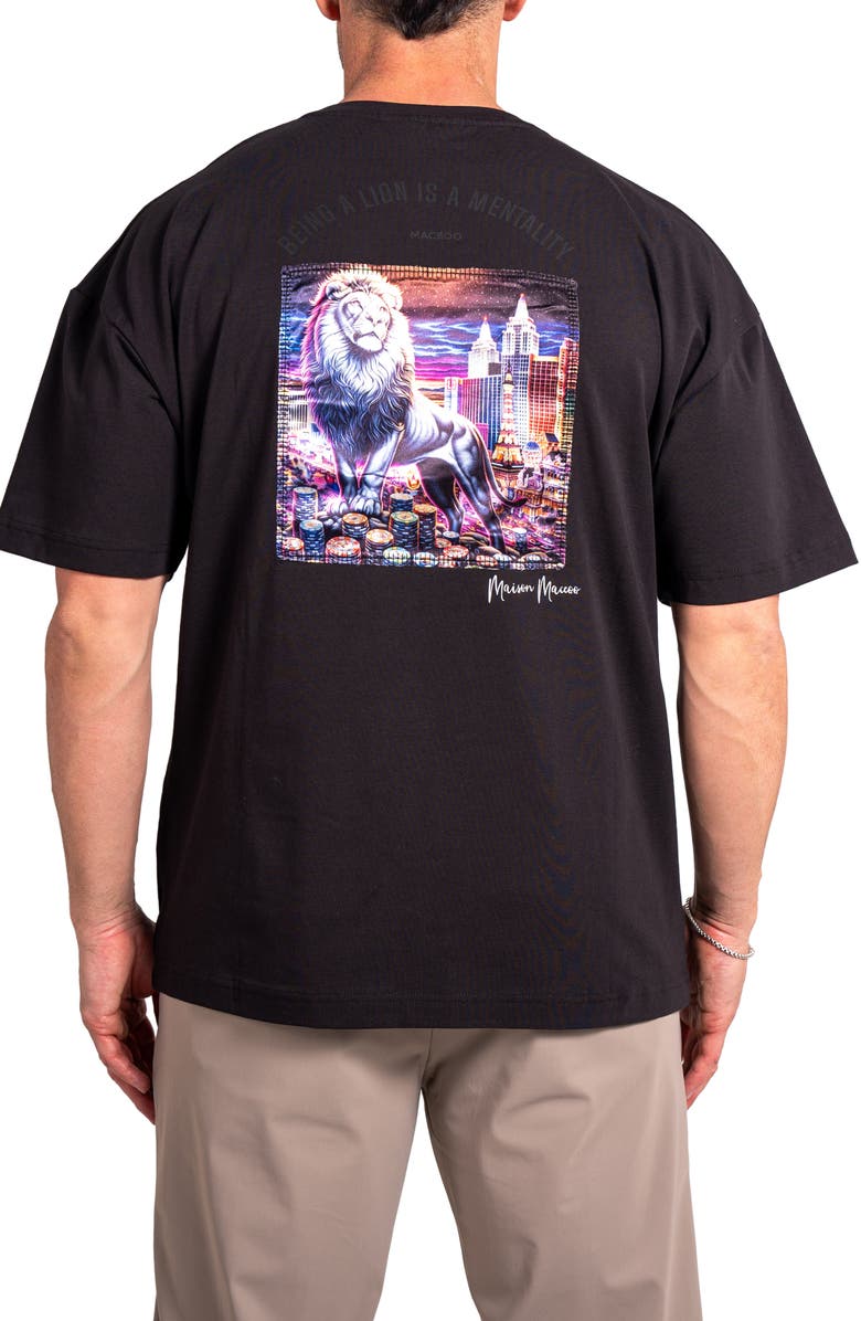 Maceoo Ascension Better Appliqué Cotton Graphic T-Shirt, Main, color, Black