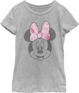 Minnie Mouse Girl's Minnie Mouse Camouflage Girl Bow  Graphic T-Shirt