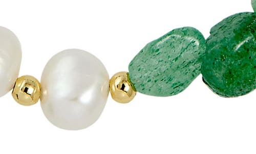 Savvy Cie Jewels Tumbled Crystal & Cultured Freshwater Pearl Beaded Necklace In Gold