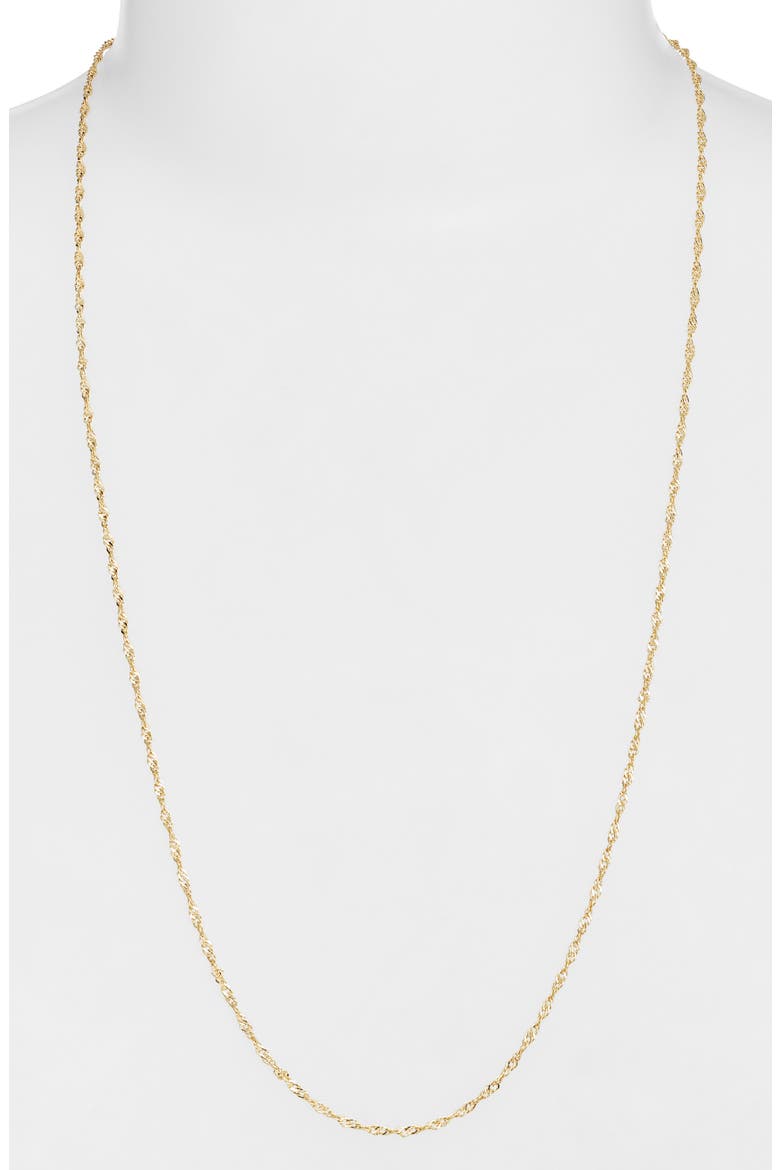 Skinny Twisty Chain Necklace, Alternate, color, GOLD