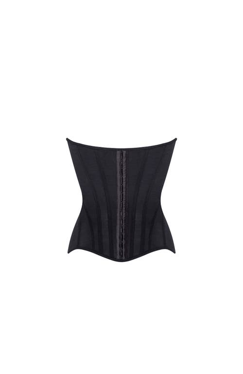 Milla Smart Heart-shaped Low-waist Black Fitted Corset In Black