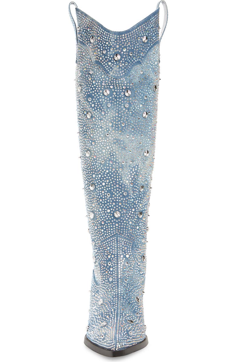 AZALEA WANG Mullins Crystal Embellished Western Boot, Alternate, color,