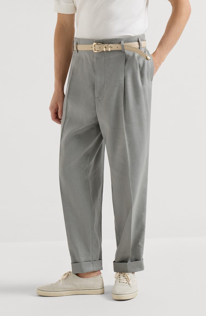 Brunello Cucinelli Gabardine trousers, Alternate, color, Khaki