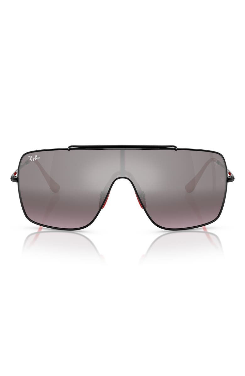 Ray-Ban x Scuderia Ferrari 135mm Shield Sunglasses, Main, color, Black