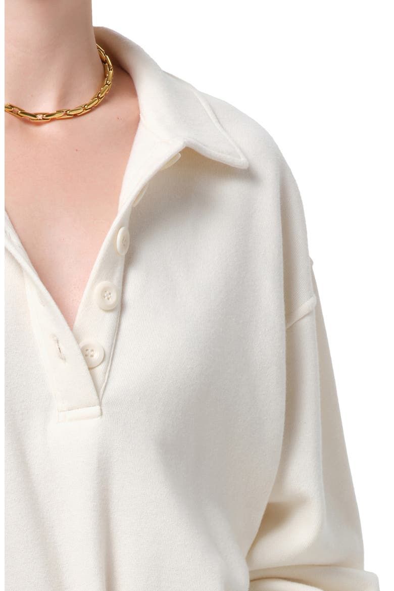 Johnny Collar Oversize Fleece Sweatshirt, Alternate, color, PASHMINA OFF WHITE