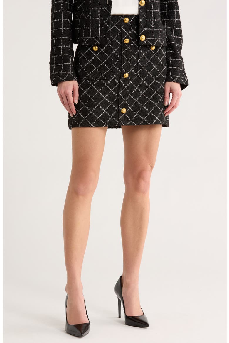 Brenton Tweed Miniskirt, Main, color, RICH BLACK