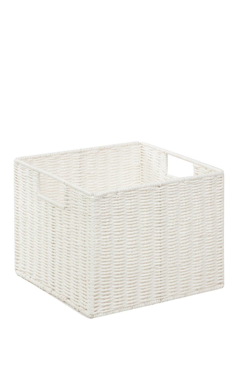 HONEY-CAN-DO White Paper Rope Storage Crate, Main, color, 